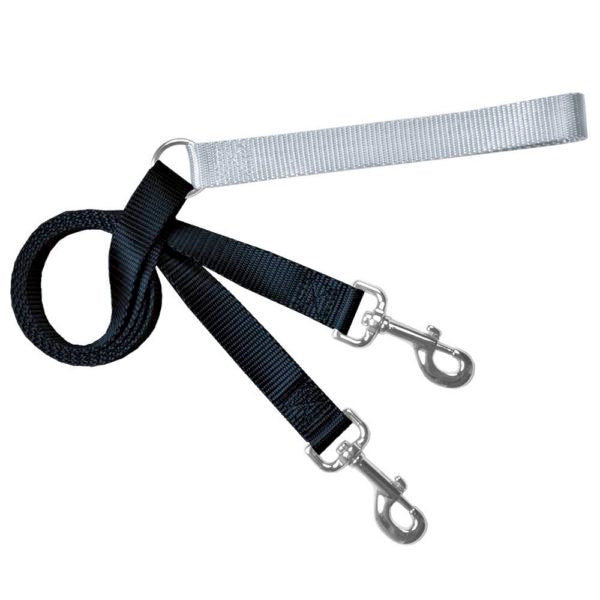 Training Leash (Multiple Color Options) Black Silver 2 Hounds Design