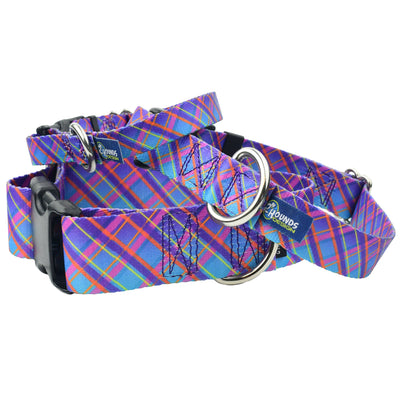 Twilight Glow Blue Plaid Martingale Dog Collar – EarthStyle 2 Hounds Design