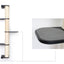 Wall Mounted Cat Climbing Pole - Sisal Onyx Bamboo 4-Tier Leaf Shelf Charcoal Cork Pad Cat Scratcher Catastrophic Creations