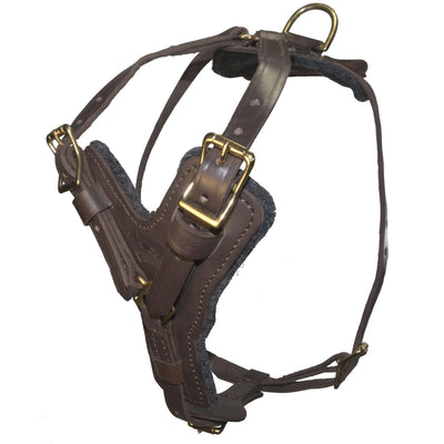 Viper Typhoon Leather Working Dog Harness Brown Harnesses Dogline