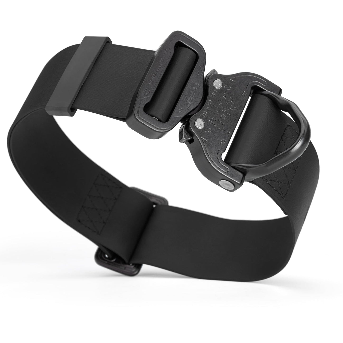 Viper BioThane Tactical Dog Collar with Cobra Buckle, 1.75" Wide Black Dog Collars Dogline