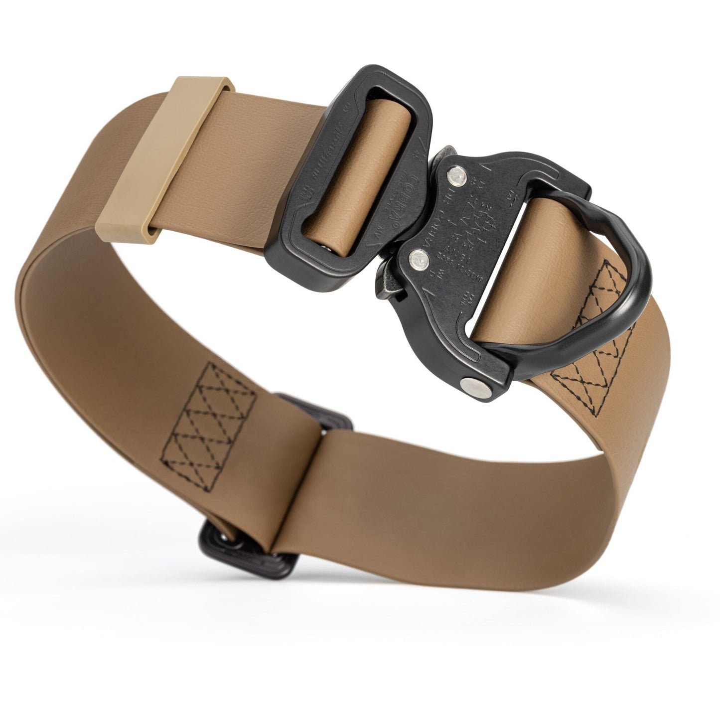 Viper BioThane Tactical Dog Collar with Cobra Buckle, 1.75" Wide Coyote Brown Dog Collars Dogline