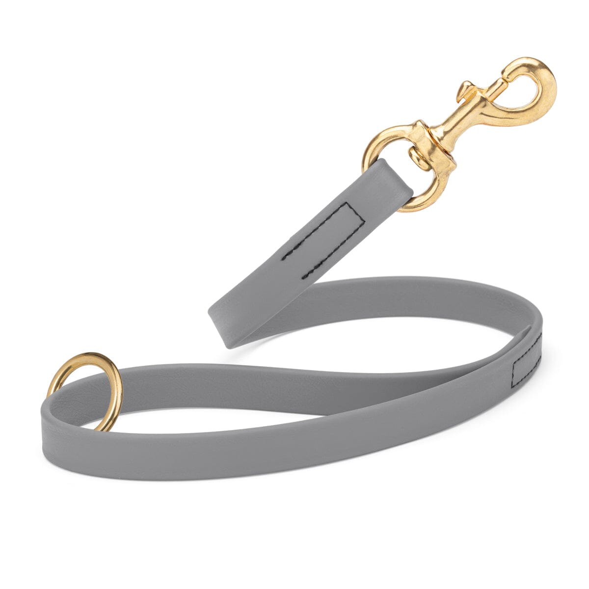 Viper Biothane Traffic Lead - Brass Hardware Battleship Gray Dog Leashes Dogline