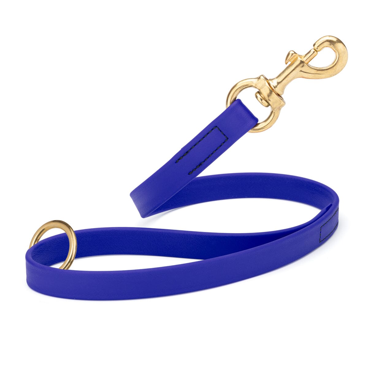 Viper Biothane Traffic Lead - Brass Hardware Blueberry Royal Dog Leashes Dogline