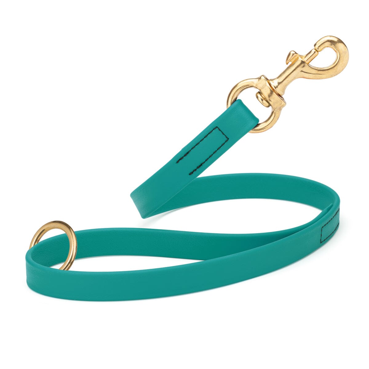 Viper Biothane Traffic Lead - Brass Hardware Blue Aqua Dog Leashes Dogline