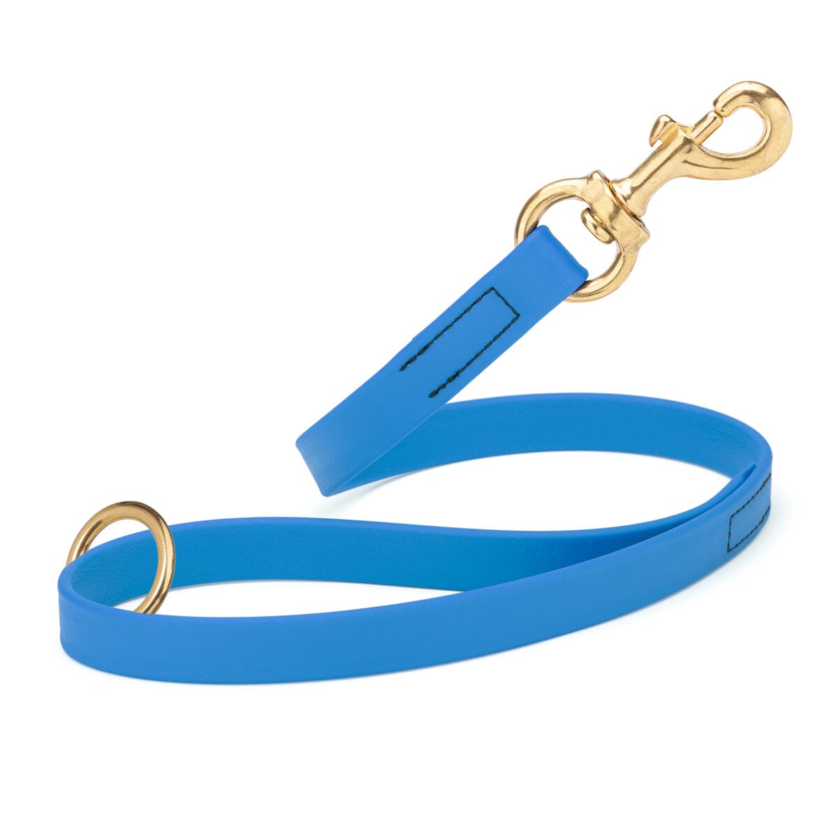 Viper Biothane Traffic Lead - Brass Hardware Cerulean Blue Dog Leashes Dogline