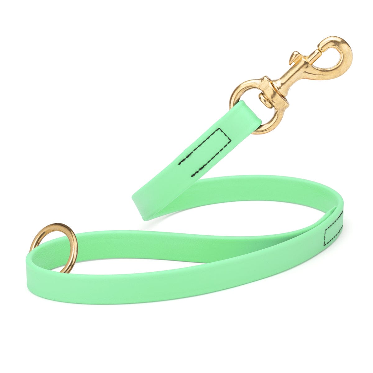 Viper Biothane Traffic Lead - Brass Hardware Sea Foam Green Dog Leashes Dogline