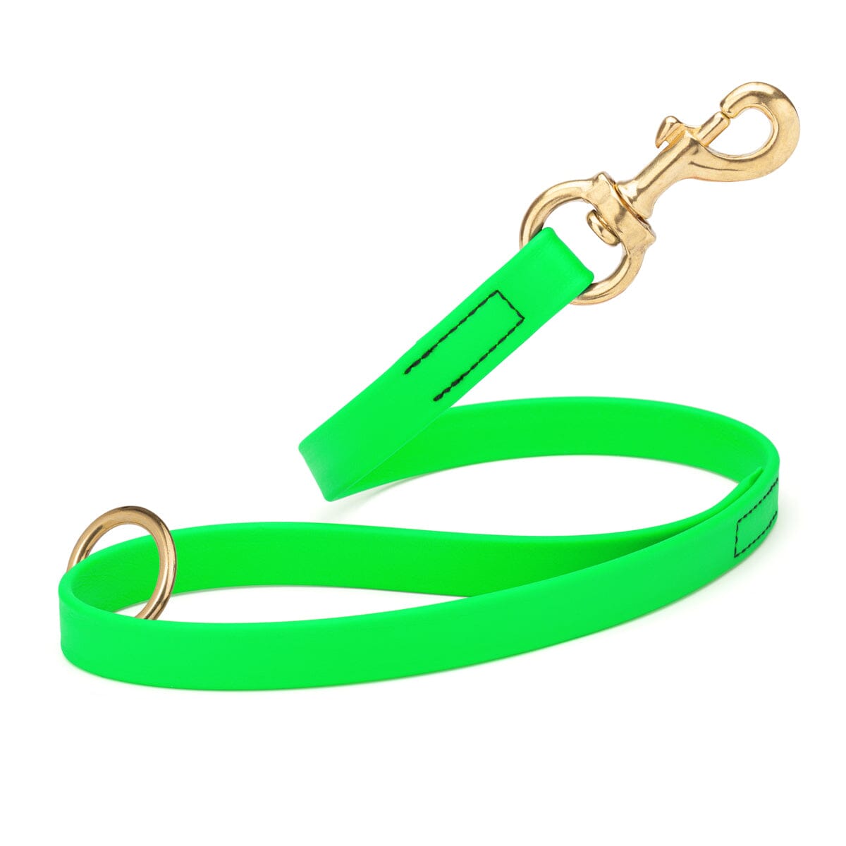 Viper Biothane Traffic Lead - Brass Hardware Tropical Green Dog Leashes Dogline