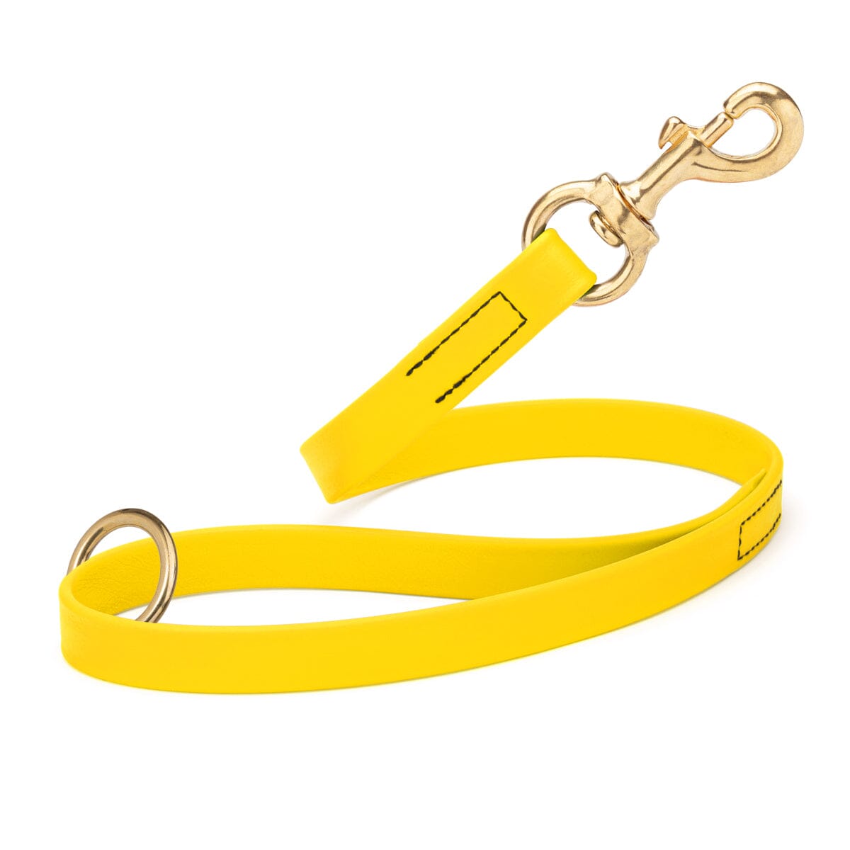 Viper Biothane Traffic Lead - Brass Hardware Lemon Yellow Dog Leashes Dogline
