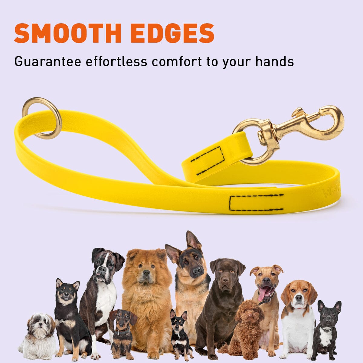 Viper Biothane Traffic Lead - Brass Hardware Dog Leashes Dogline