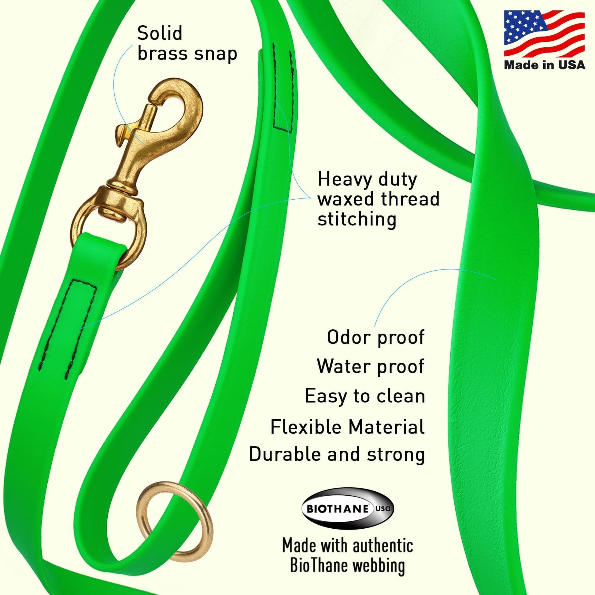 Biothane Working Dog Lead 4ft Leashes, Biothane Dog Leads Dogline