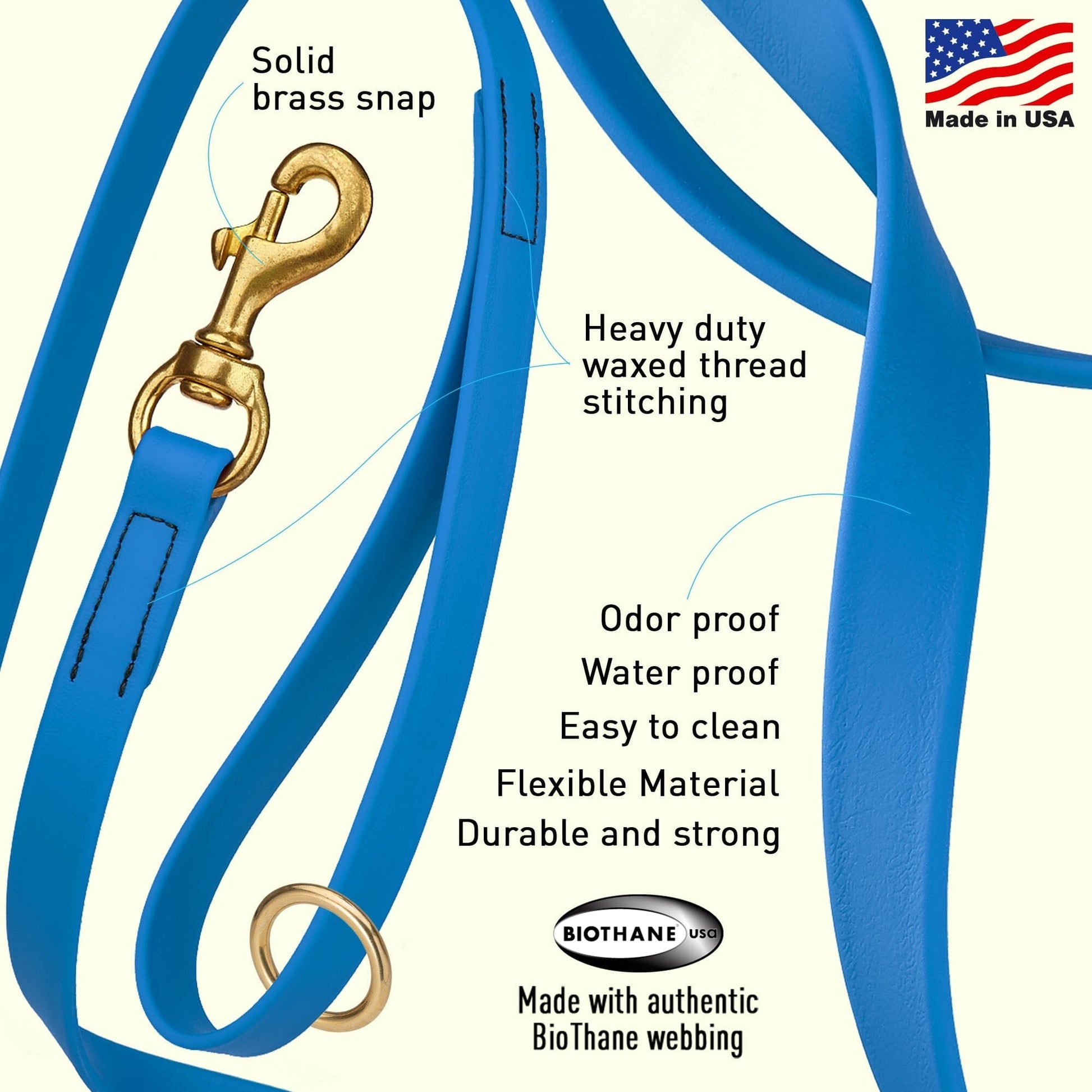 Biothane Working Dog Lead 6ft Leashes, Biothane Dog Leads Dogline