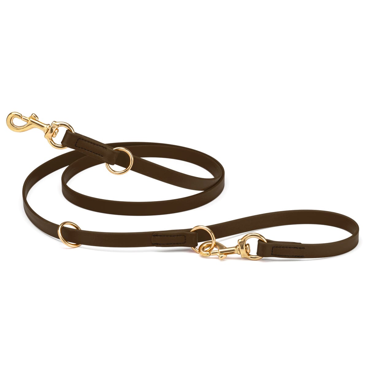 Viper Biothane Adjustable Multi-Purpose Dog Leash with Brass Hardware, 7FT Dark Chocolate Brown Dog Leashes Dogline