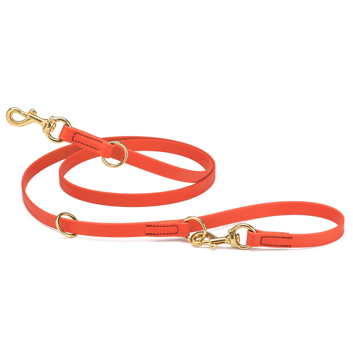 Viper Biothane Adjustable Multi-Purpose Dog Leash with Brass Hardware, 7FT Coral Dog Leashes Dogline
