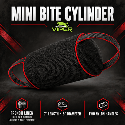 Viper French Linen Cylinder Mini Bite Roll Black Dog Toys Dogline