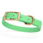 BioThane Waterproof Dog Collar - XS: L 12"-15" x W 5/8" - Black OR Brass Hardware Sea Foam Green L 12"-15" x W 5 8" Brass Dog Collars Dogline