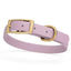 BioThane Waterproof Dog Collar - XS: L 12"-15" x W 5/8" - Black OR Brass Hardware Pastel Purple L 12"-15" x W 5 8" Brass Dog Collars Dogline