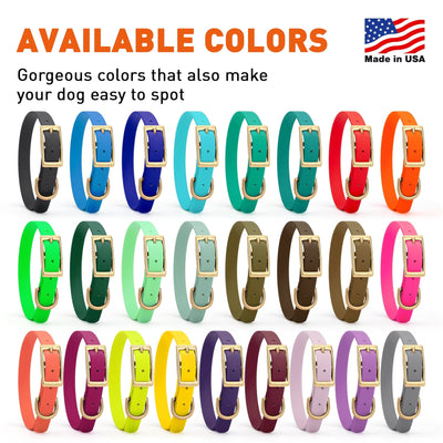 Viper Biothane Waterproof Dog Collar - Brass Hardware - Size S (12 to 15 inches) Dog Collars Dogline