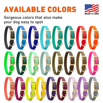 Viper Biothane Waterproof Dog Collar - Brass Hardware - Size M (15 to 18 inches) Dog Collars Dogline