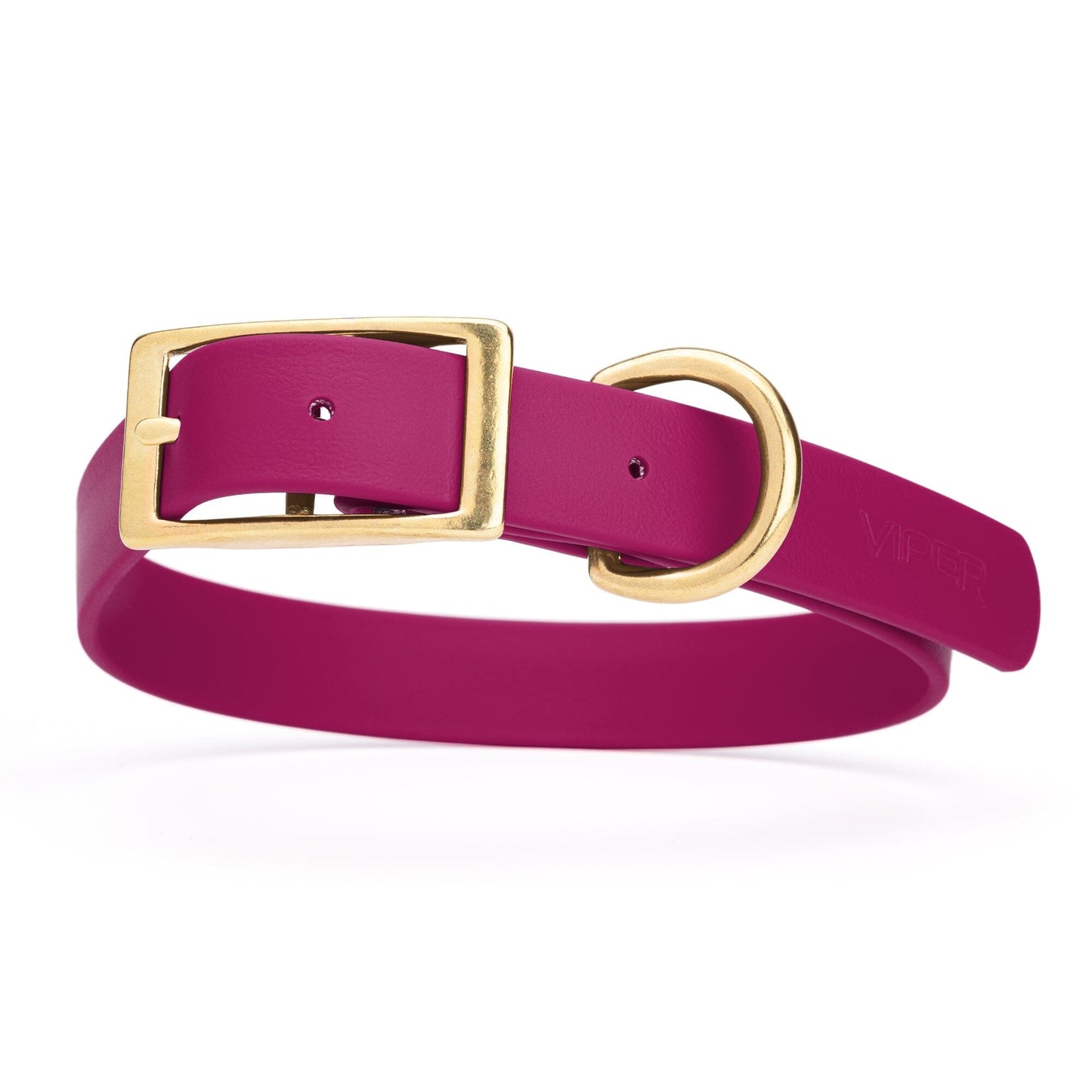 Viper Biothane Waterproof Dog Collar - Brass Hardware - Size XL (22 to 25 inches) Magenta Pink Dog Collars Dogline