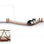 Double Cat Hammock and Climbing Bridge Combo English Chestnut Bamboo Charcoal Gray Canvas 50" Cat Bridge Catastrophic Creations