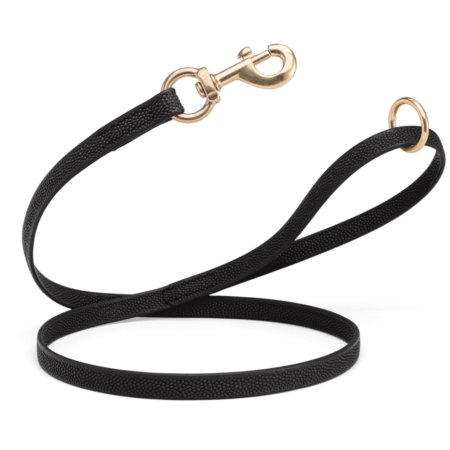 Viper Pebble Emboss BioThane Dog Leash with Solid Brass Hardware 4' Black Dog Leashes Dogline