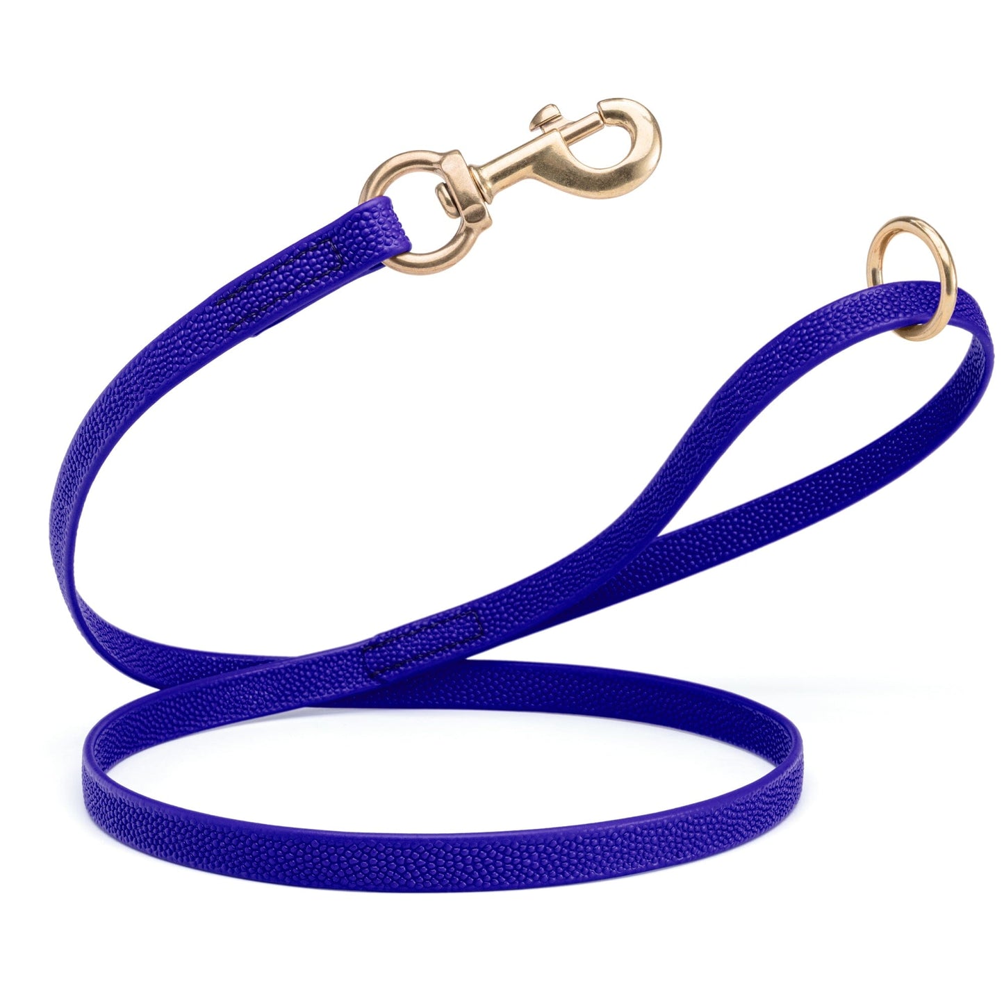 Viper Pebble Emboss BioThane Dog Leash with Solid Brass Hardware 4' Blueberry Royal Dog Leashes Dogline