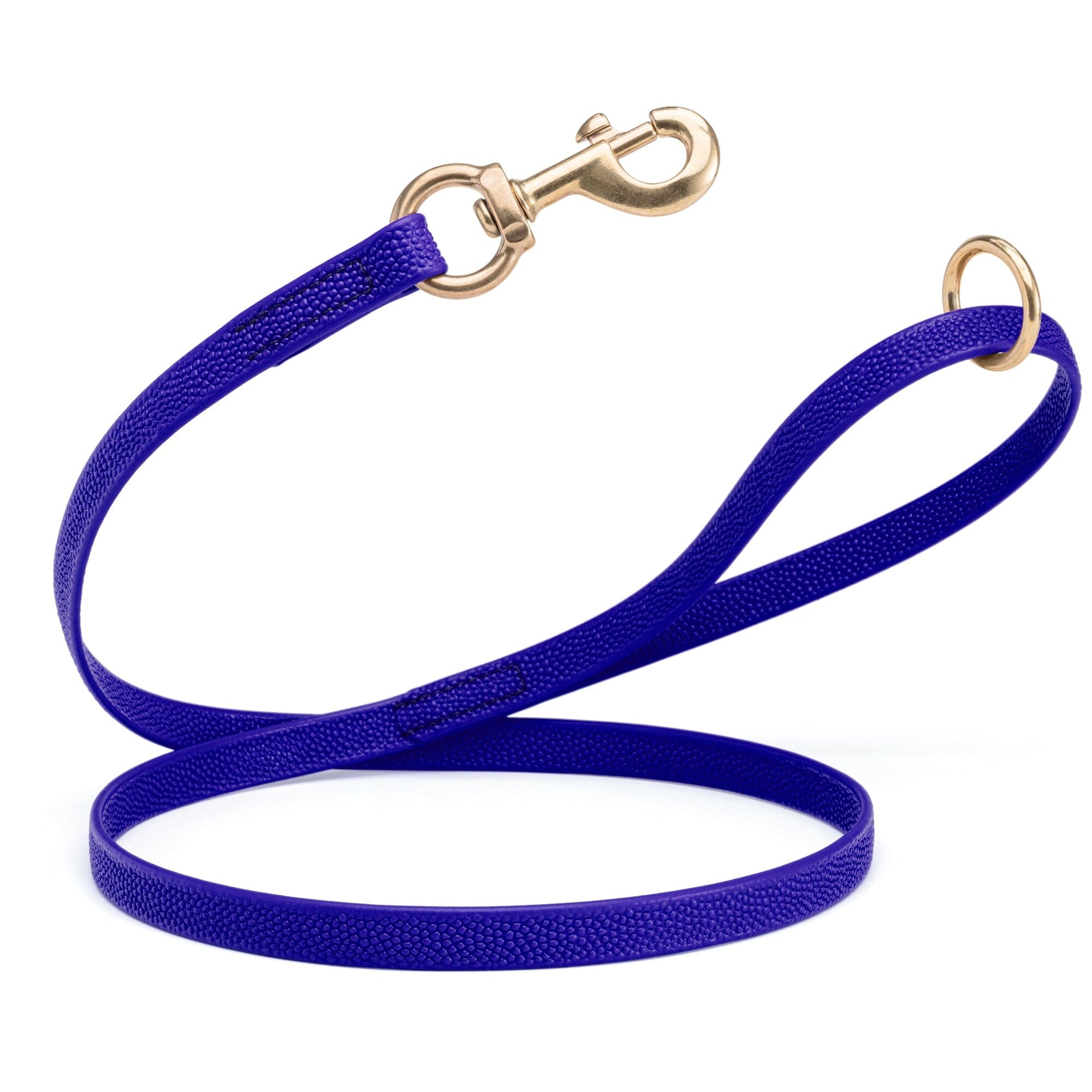 Viper Pebble Emboss BioThane Dog Leash with Solid Brass Hardware 4' Blueberry Royal Dog Leashes Dogline