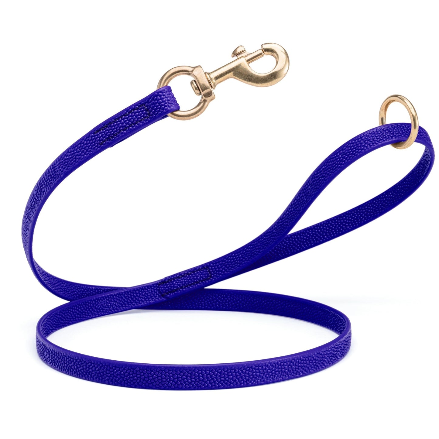 Viper Pebble Emboss BioThane Dog Leash with Solid Brass Hardware 4' Blueberry Royal Leashes, Biothane Dog Leads Dogline