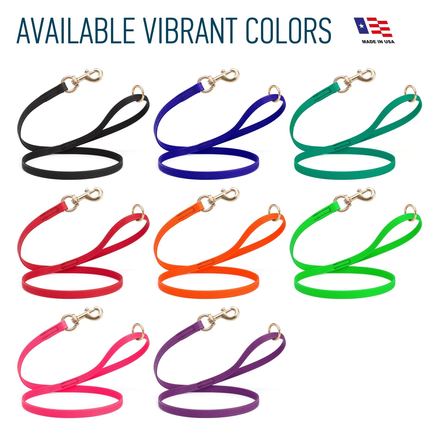 Viper Pebble Emboss BioThane Dog Leash with Solid Brass Hardware Dog Leashes Dogline