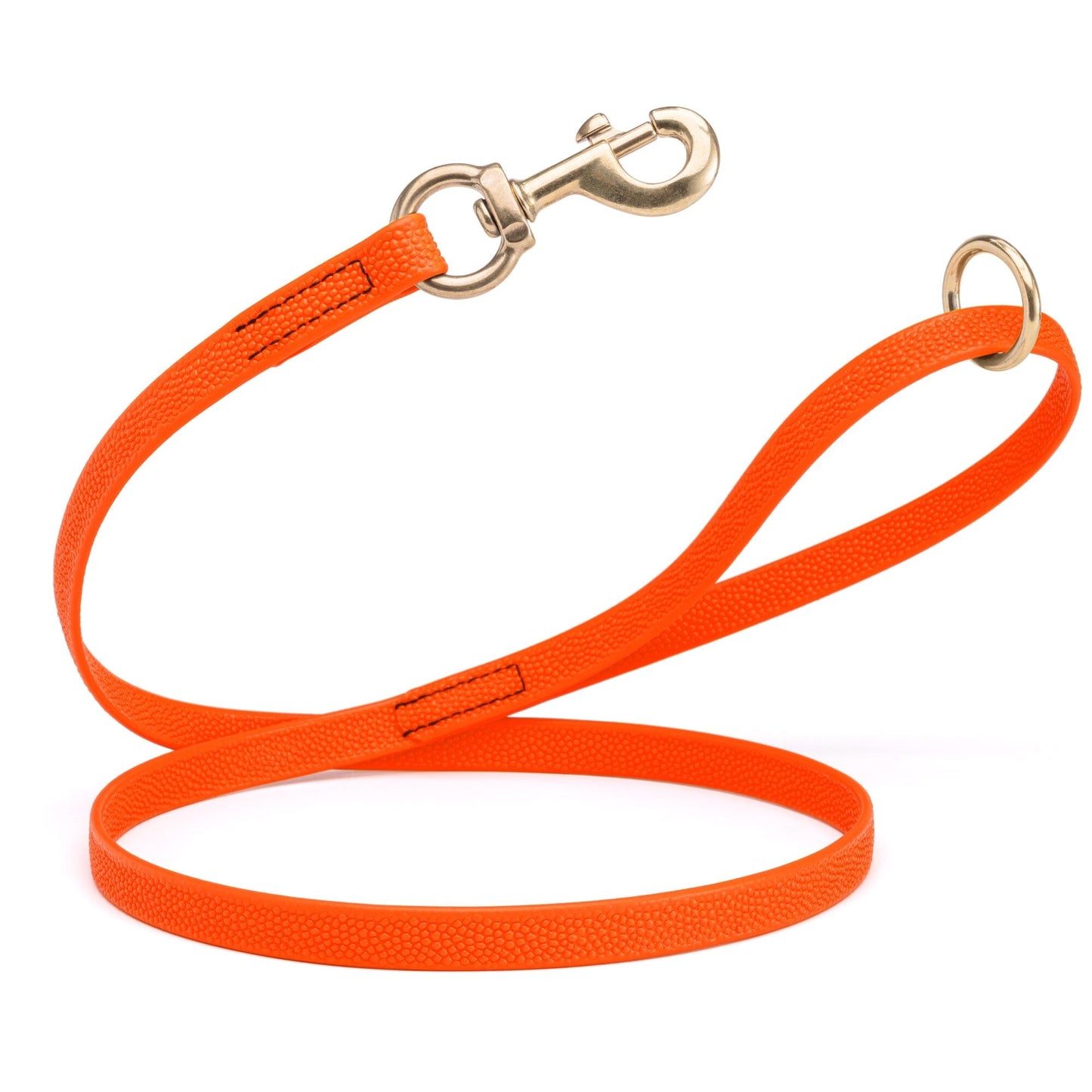Viper Pebble Emboss BioThane Dog Leash with Solid Brass Hardware 4' Hunter Orange Leashes, Biothane Dog Leads Dogline