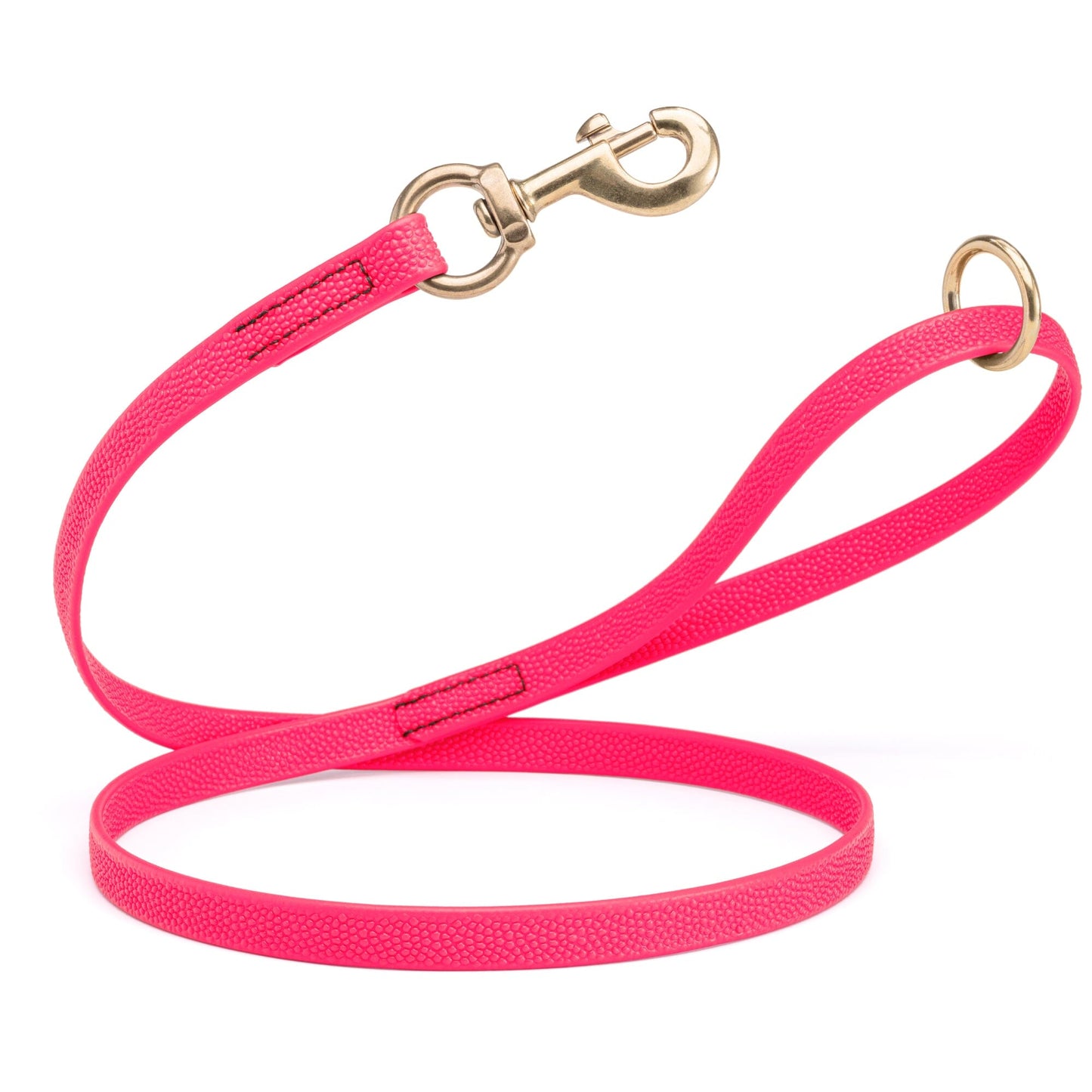 Viper Pebble Emboss BioThane Dog Leash with Solid Brass Hardware 4' Hot Pink Dog Leashes Dogline