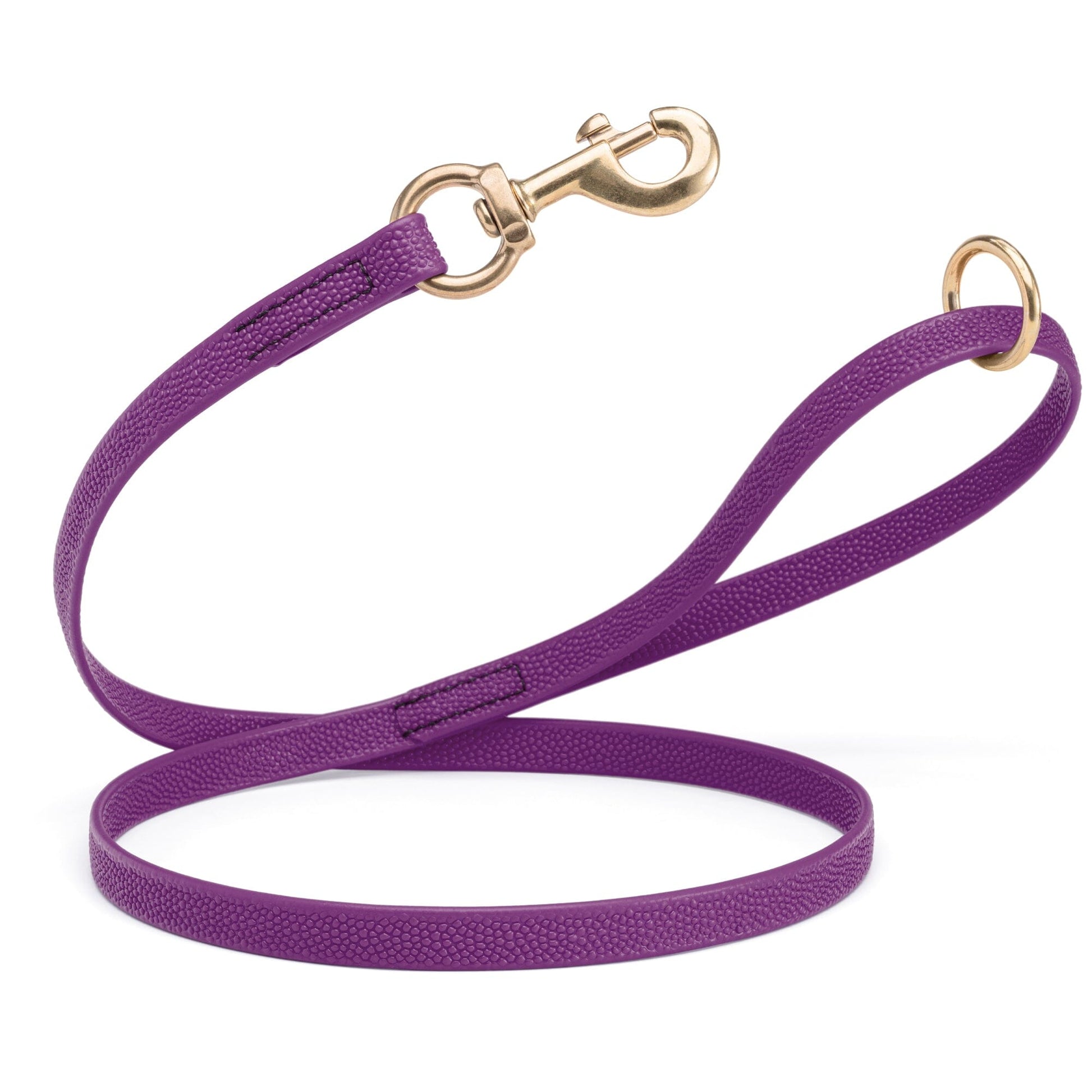 Viper Pebble Emboss BioThane Dog Leash with Solid Brass Hardware 4' Grape Leashes, Biothane Dog Leads Dogline