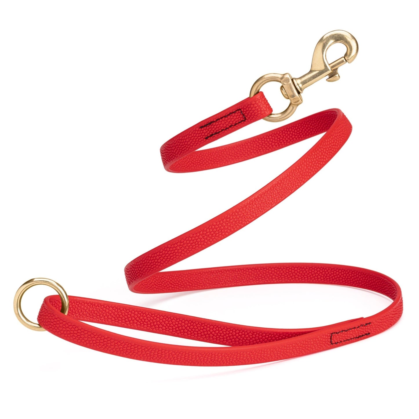 Viper Pebble Emboss BioThane Dog Leash with Solid Brass Hardware Cherry Red Leashes, Biothane Dog Leads Dogline