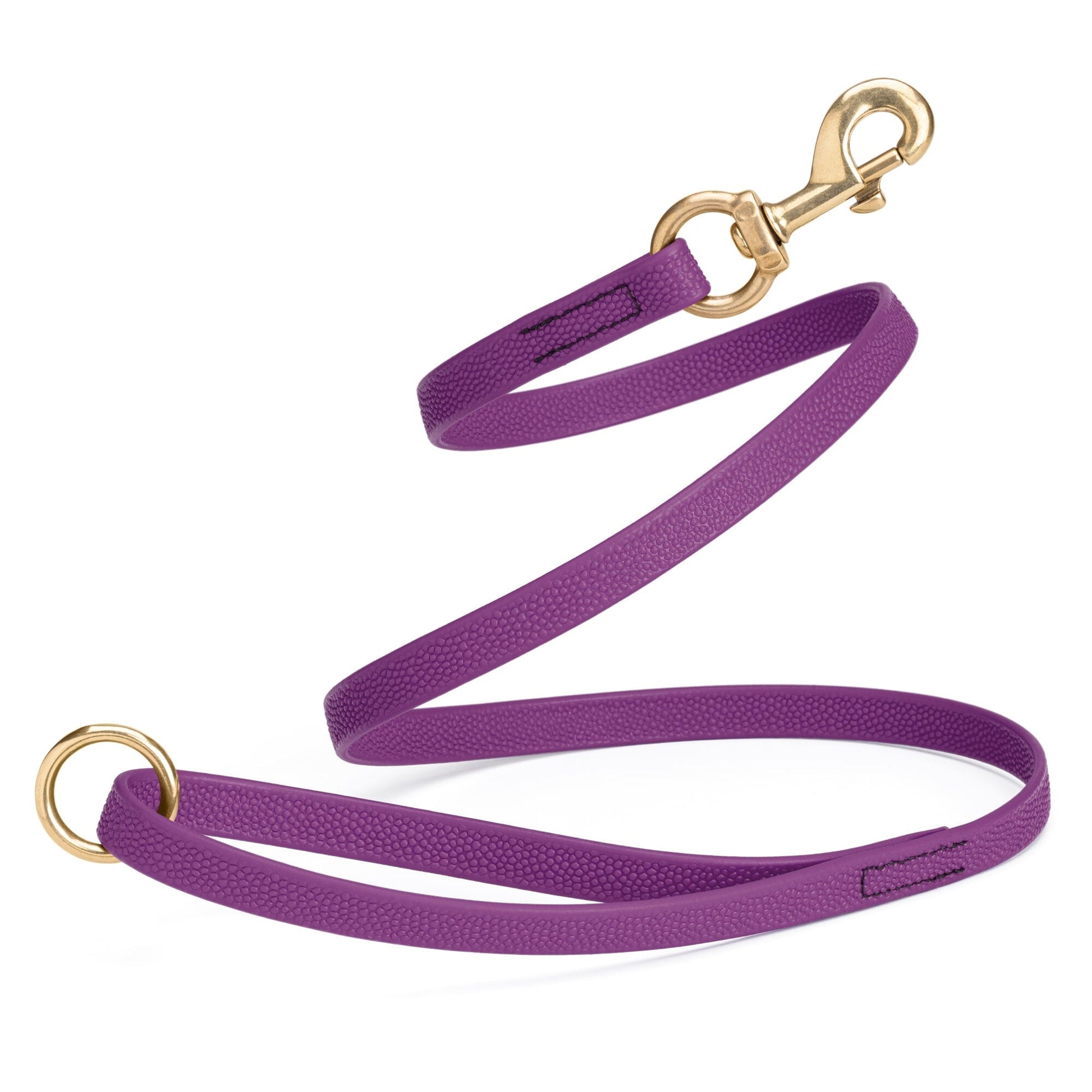 Viper Pebble Emboss BioThane Dog Leash with Solid Brass Hardware Grape Dog Leashes Dogline
