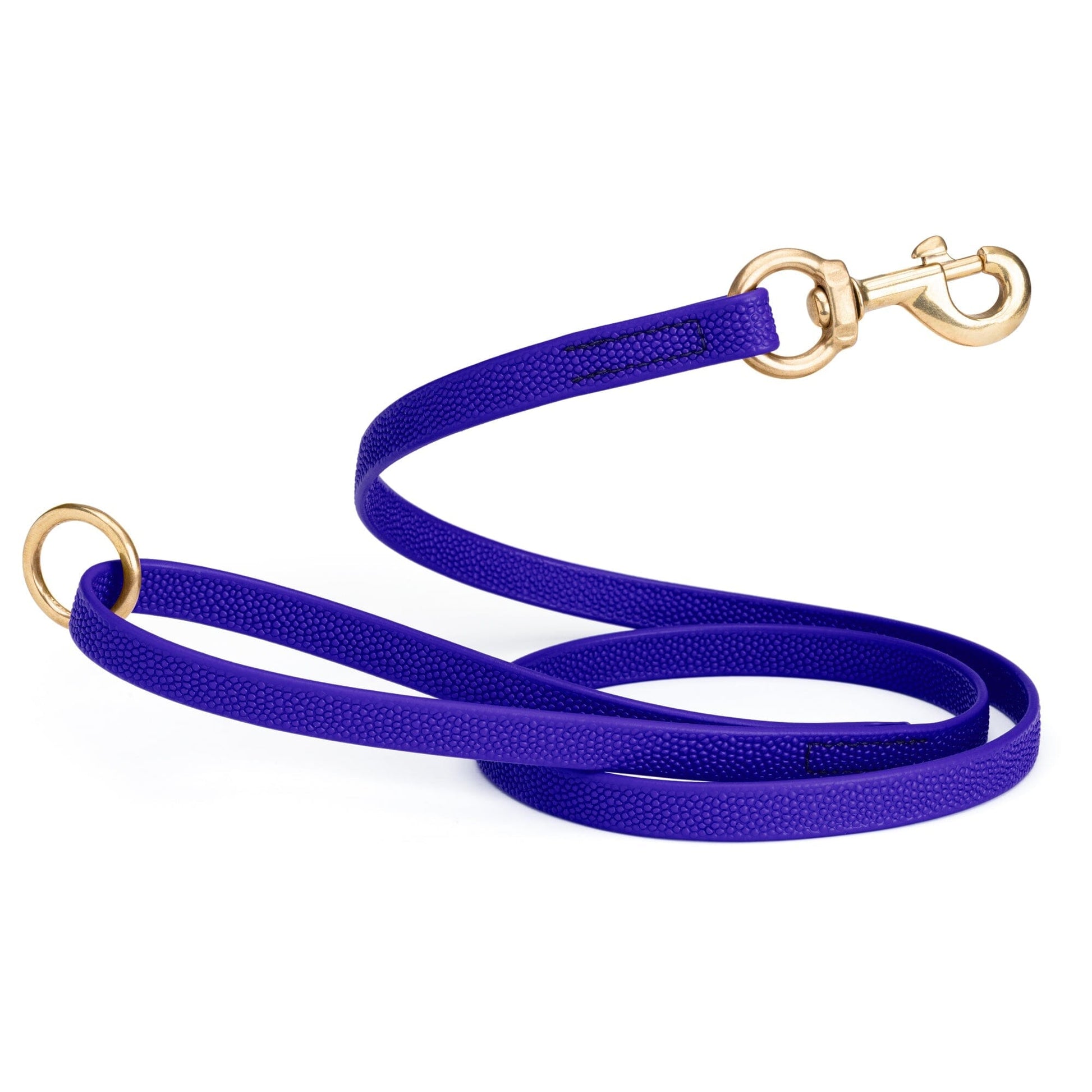 Viper Pebble Emboss BioThane Dog Leash with Solid Brass Hardware Blueberry Royal Leashes, Biothane Dog Leads Dogline