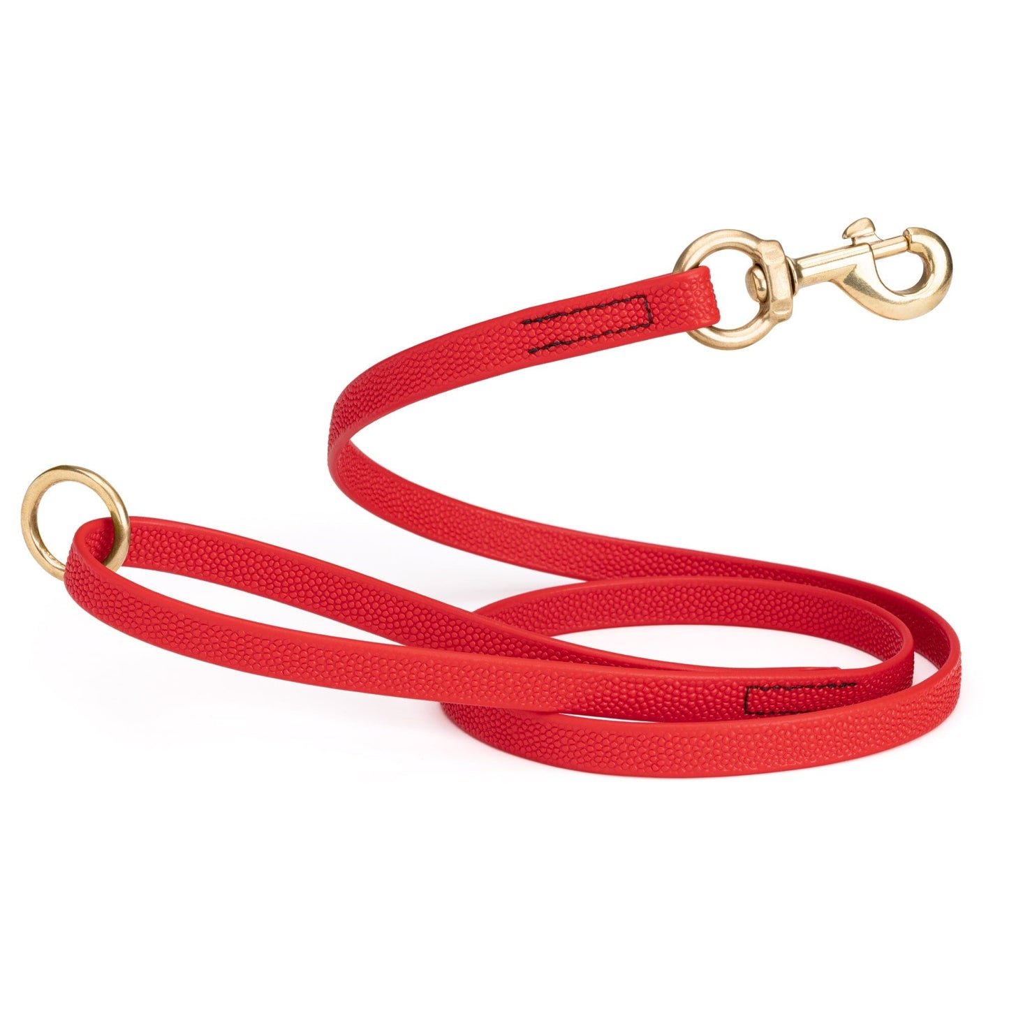 Viper Pebble Emboss BioThane Dog Leash with Solid Brass Hardware Cherry Red Leashes, Biothane Dog Leads Dogline