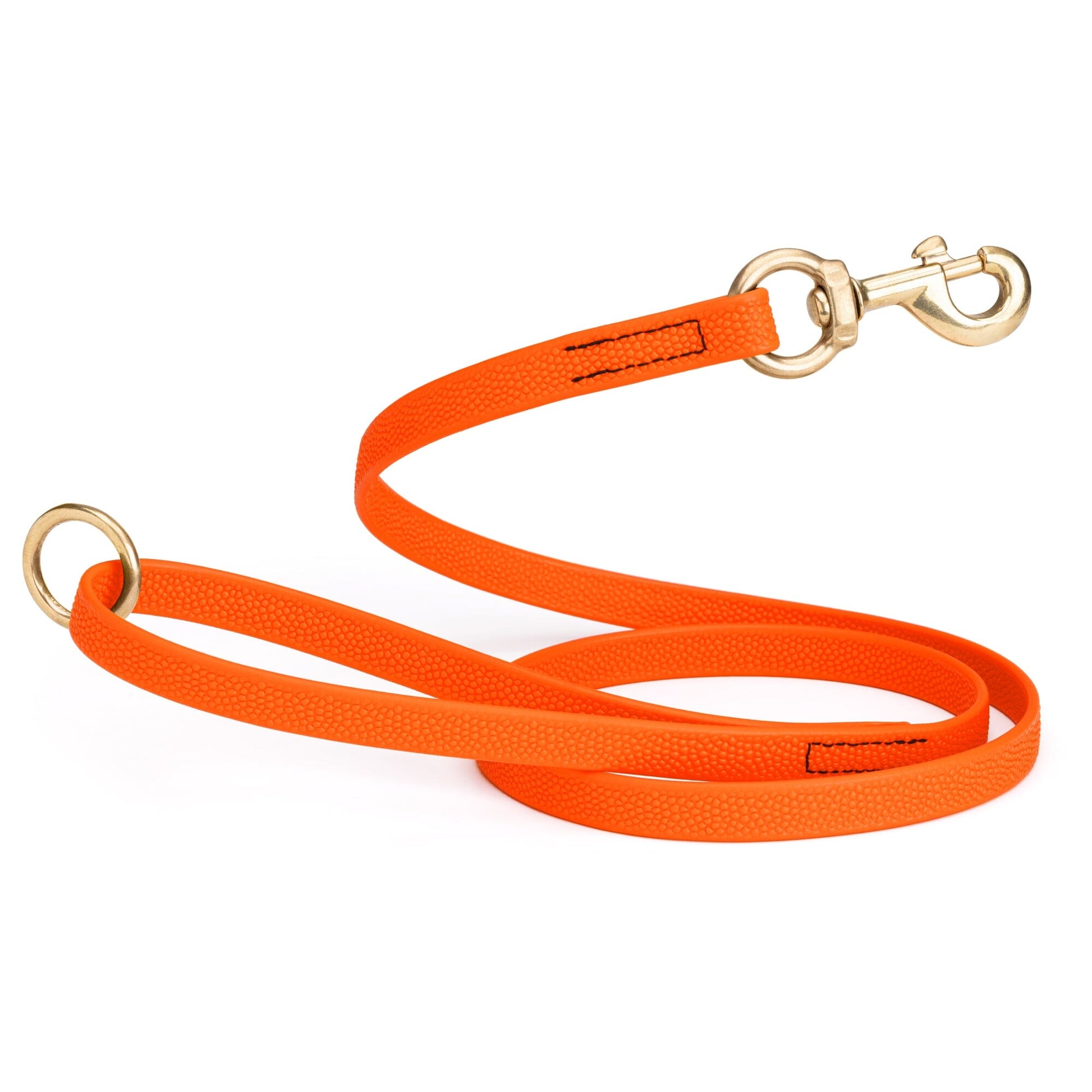 Viper Pebble Emboss BioThane Dog Leash with Solid Brass Hardware Hunter Orange Dog Leashes Dogline
