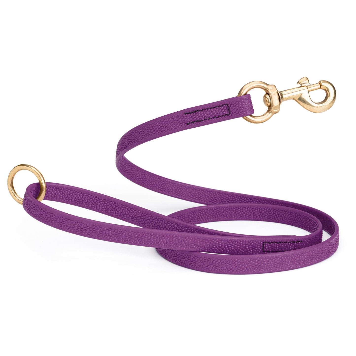 Viper Pebble Emboss BioThane Dog Leash with Solid Brass Hardware Grape Dog Leashes Dogline