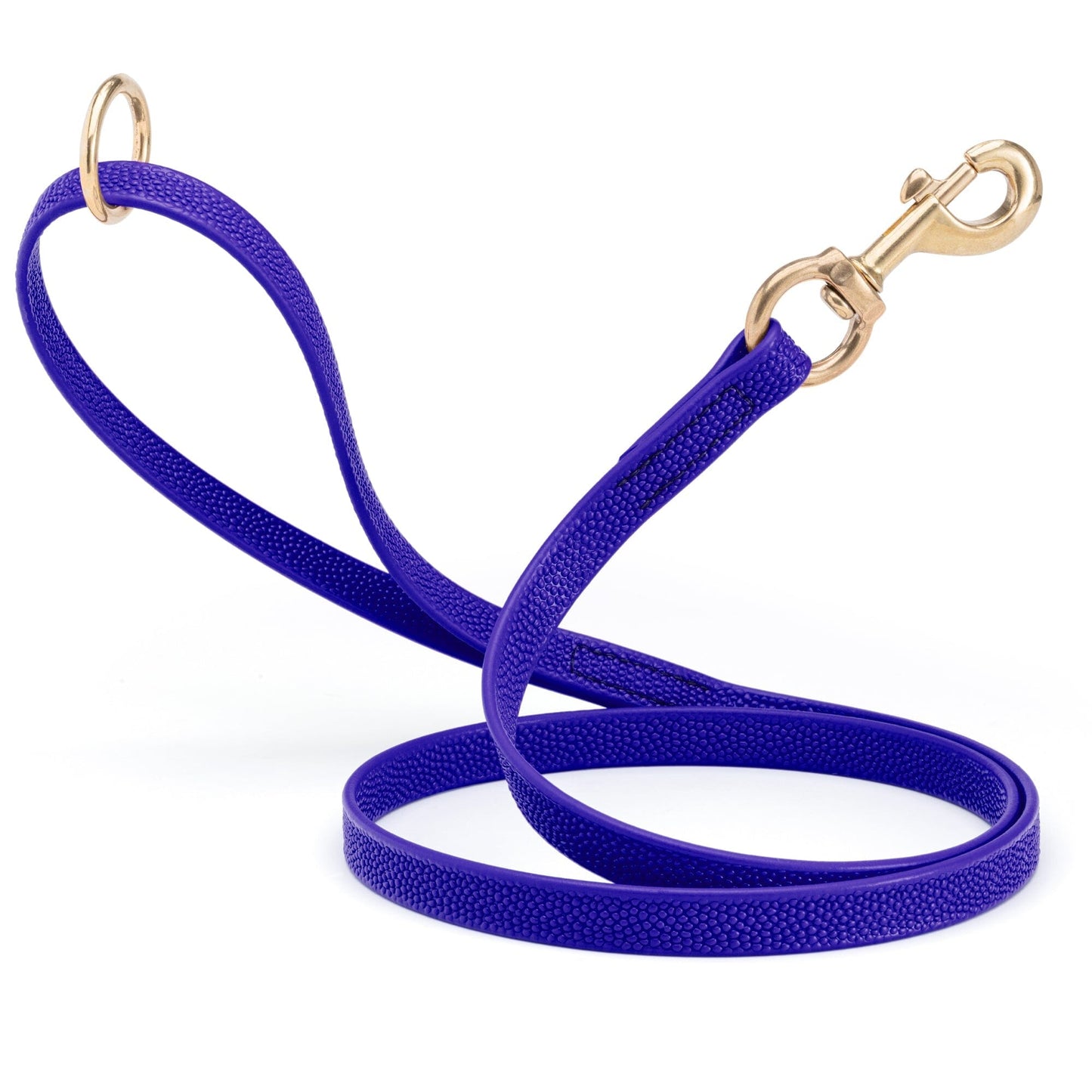 Viper Pebble Emboss BioThane Dog Leash with Solid Brass Hardware Blueberry Royal Leashes, Biothane Dog Leads Dogline