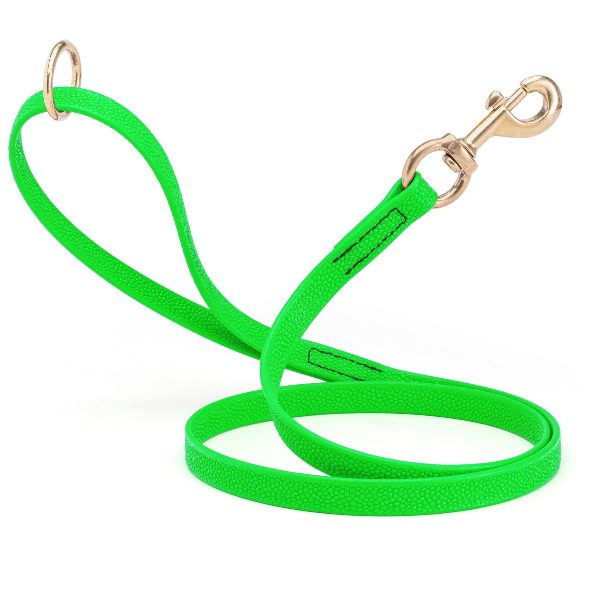 Viper Pebble Emboss BioThane Dog Leash with Solid Brass Hardware Tropical Green Dog Leashes Dogline