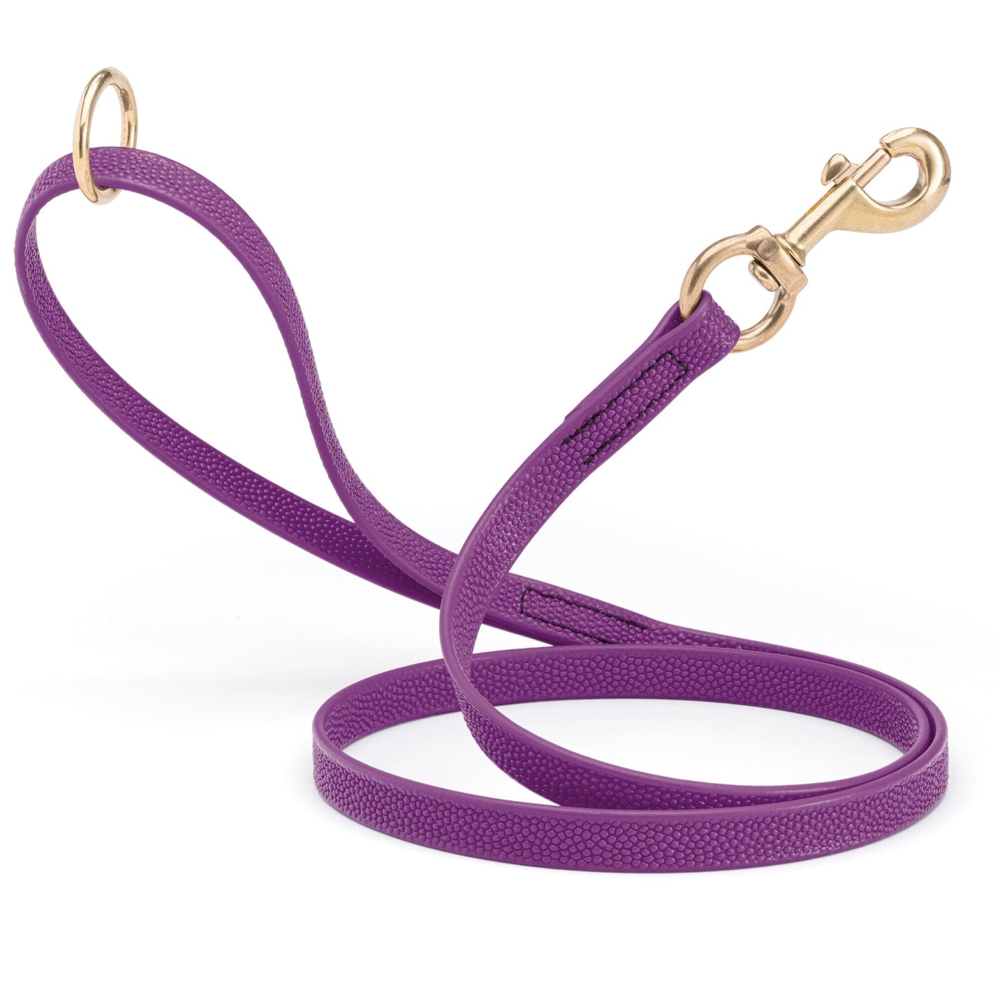 Viper Pebble Emboss BioThane Dog Leash with Solid Brass Hardware Grape Dog Leashes Dogline
