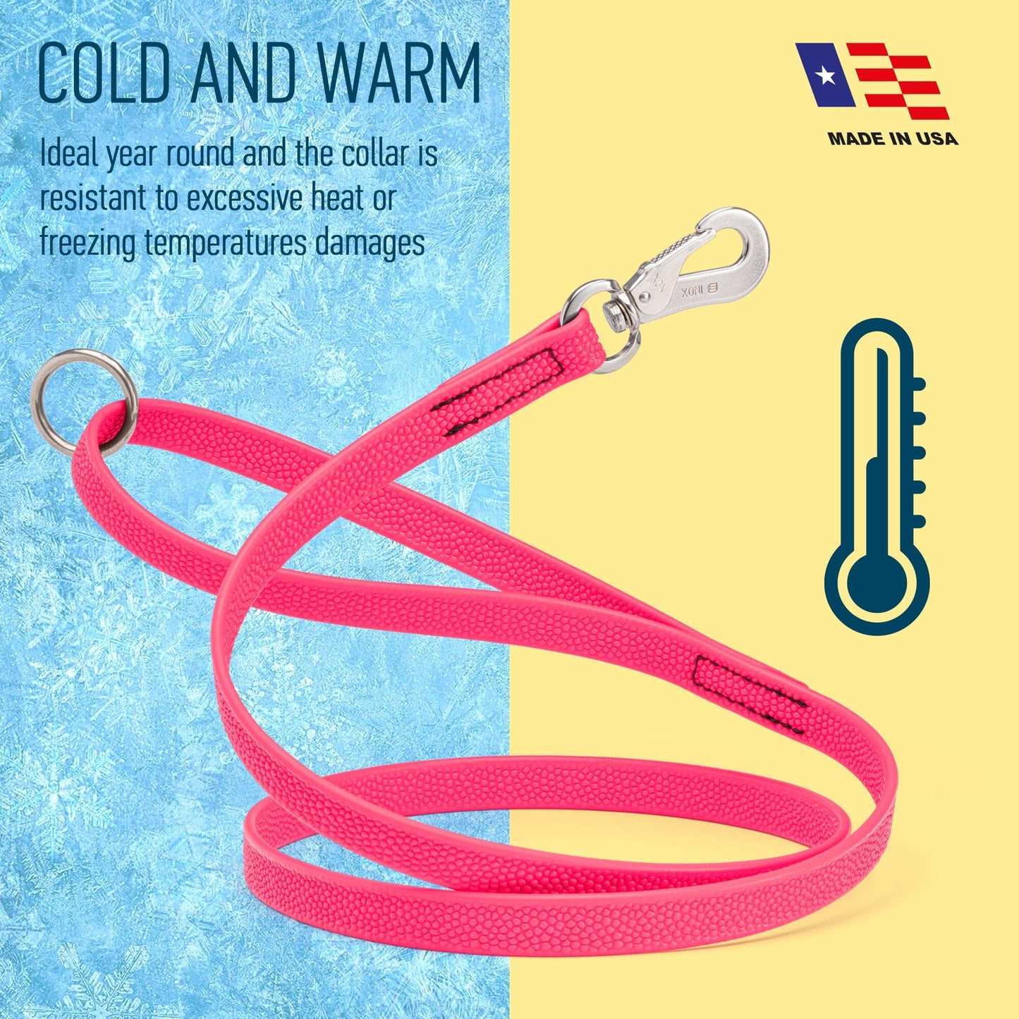 Viper Pebble Emboss Biothane Dog Leash with SPRENGER Stainless Steel Hook Dog Leashes Dogline