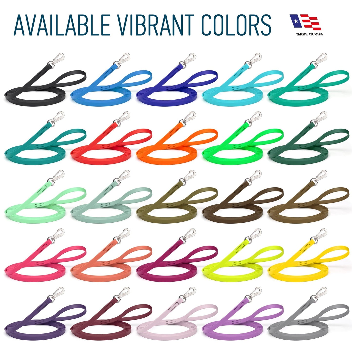 Viper Long Line 10 ft Biothane Dog Lead with SPRENGER Stainless Steel Hook Dog Leashes Dogline