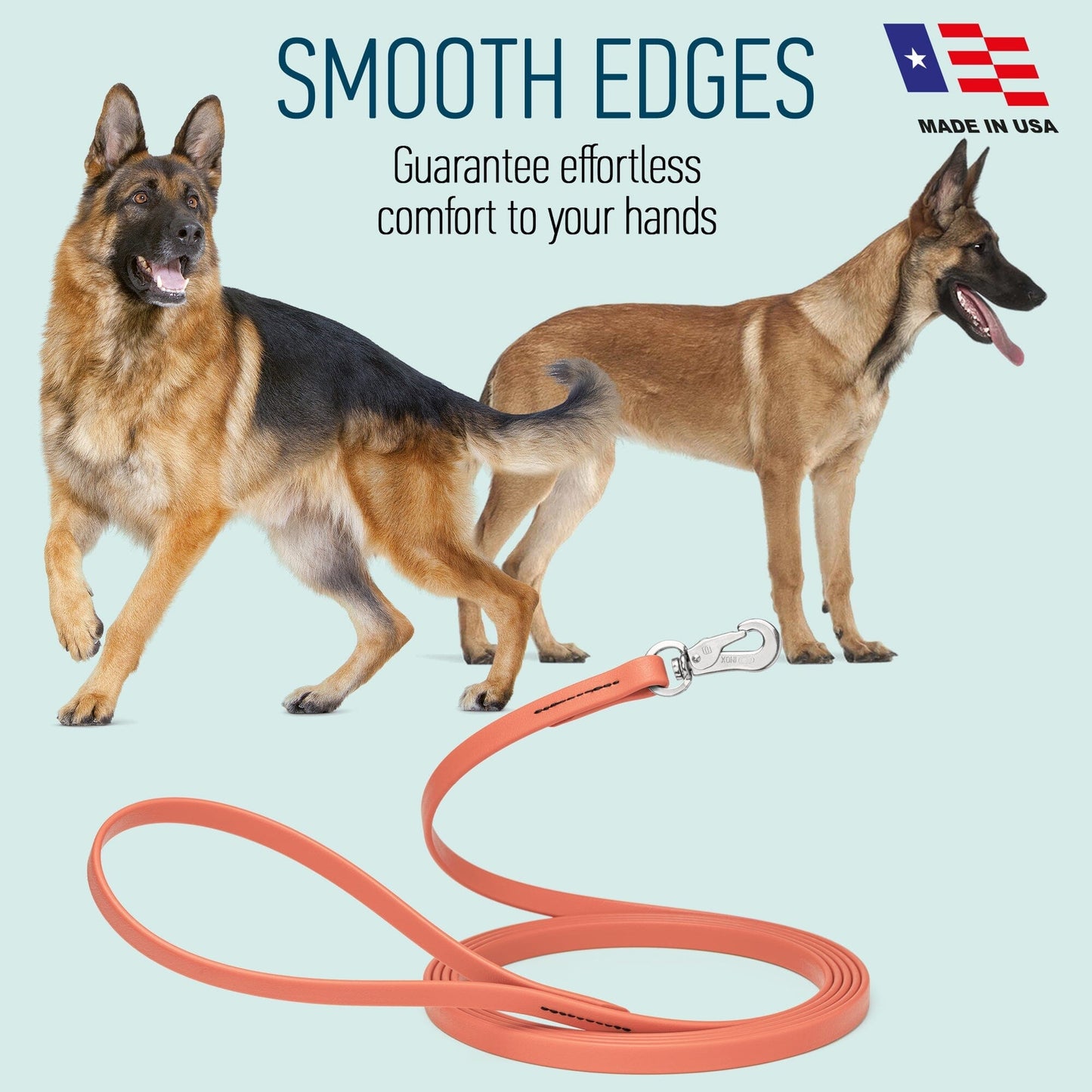 Viper Long Line 15 ft Biothane Dog Lead with SPRENGER Stainless Steel Hook Dog Leashes Dogline