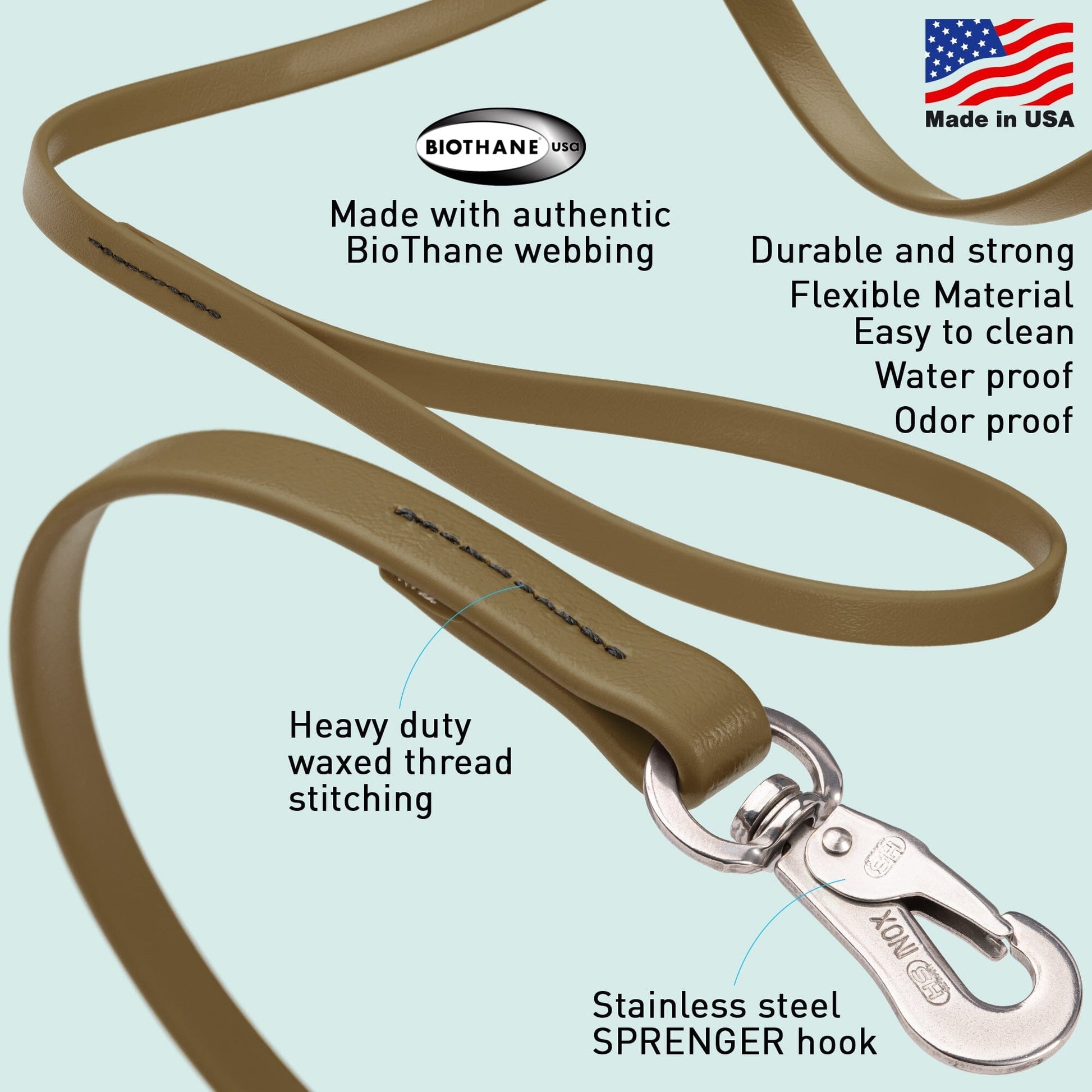 Viper Long Line 20 ft Biothane Dog Lead with SPRENGER Stainless Steel Hook Dog Leashes Dogline