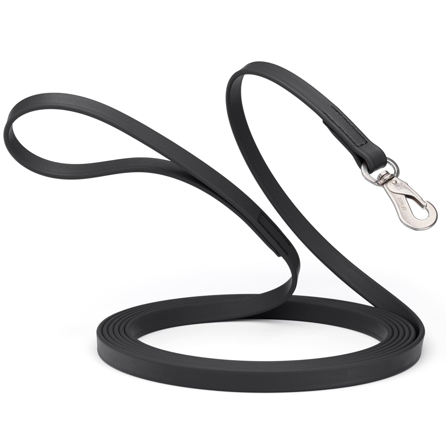 Viper Long Line 20 ft Biothane Dog Lead with SPRENGER Stainless Steel Hook Black Dog Leashes Dogline