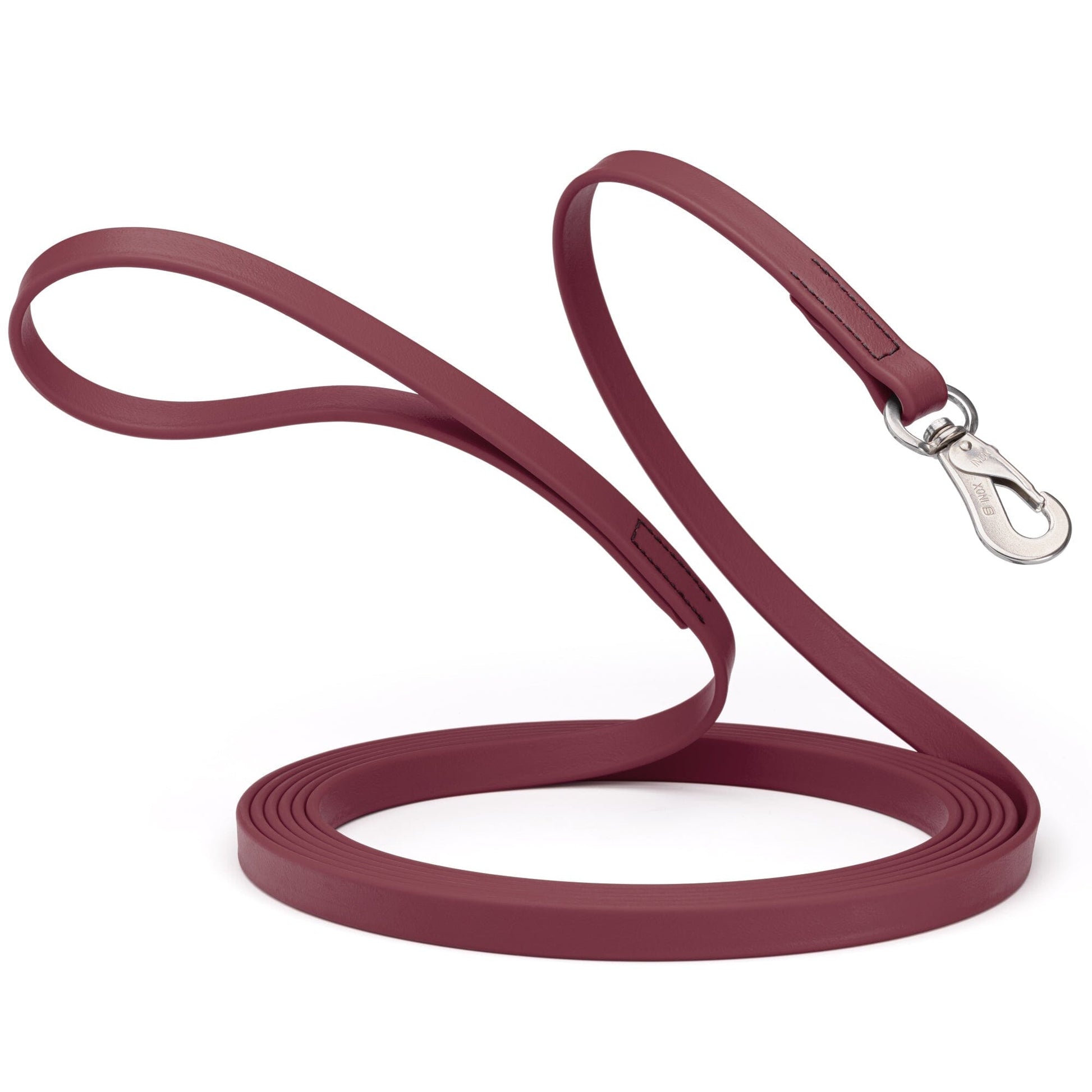 Viper Long Line 20 ft Biothane Dog Lead with SPRENGER Stainless Steel Hook Merlot Burgundy Dog Leashes Dogline