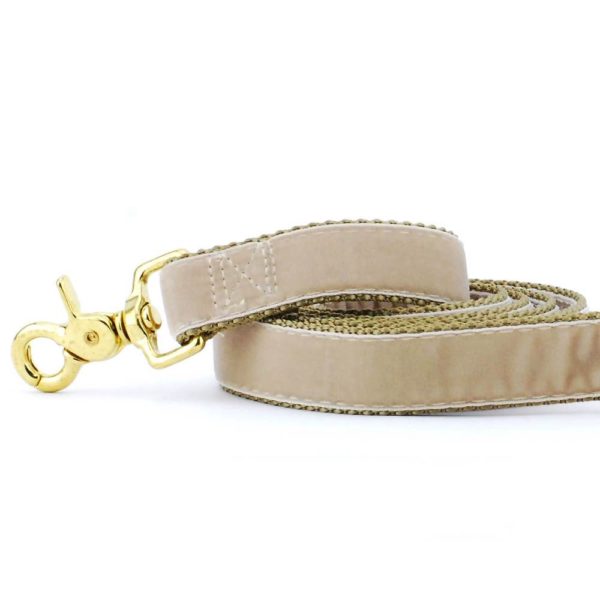 Tan Velvet Dog Leash 2 Hounds Design