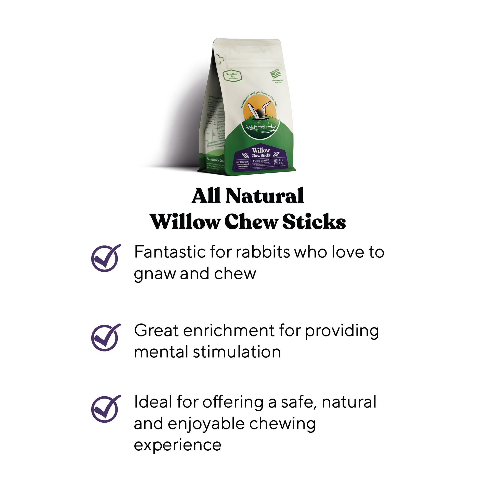 Rabbit Hole Hay All Natural Willow Chew Sticks Chew Toys Rabbit Hole Hay